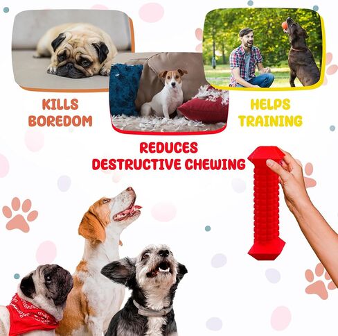 Dog Chew Toys for Aggressive Chewers – Tough Chew Toys for Dogs with Treat Dispenser – Indestructible Rubber Dog Toy for Teeth Cleaning – Chew Bones for Large Dogs in Saudi Arabia