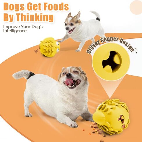 Tough Chew Dog Toys for Aggressive Chewers Giggle Ball Owl Rubber Interactive Treat Dispensing Slow Feeder Indestructible Teething Toys for Small Medium Large Dogs (Yellow) in Saudi Arabia