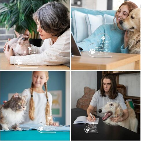 Pet Memorial Gift Sympathy Gifts for Loss of Dog Cat Crystal Acrylic Heart Decor Bereavement Remembrance Sign Plaque Condolence for Loss of Loved One Table Desk Shelf in Saudi Arabia