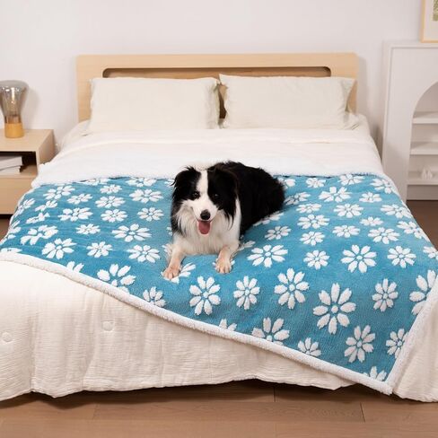 Waterproof Blanket for Dog Puppy Cat, Cute 3D Textured Flower Dog Blanket for Bed Couch Sofa, Soft Liquid Pee Proof Pet Blanket for Furniture Protector, 30"x40", Purple in Saudi Arabia