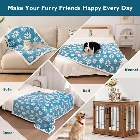 Waterproof Blanket for Dog Puppy Cat, Cute 3D Textured Flower Dog Blanket for Bed Couch Sofa, Soft Liquid Pee Proof Pet Blanket for Furniture Protector, 30"x40", Purple in Saudi Arabia