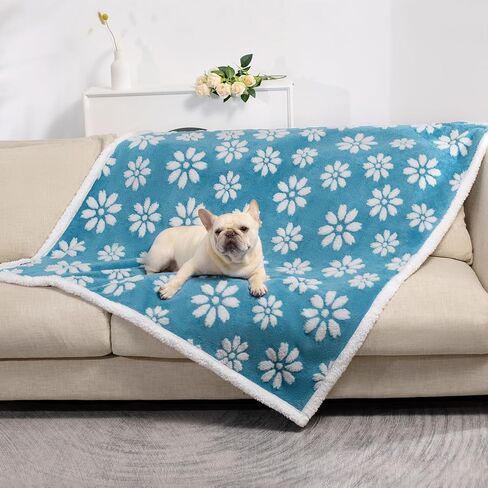 Waterproof Blanket for Dog Puppy Cat, Cute 3D Textured Flower Dog Blanket for Bed Couch Sofa, Soft Liquid Pee Proof Pet Blanket for Furniture Protector, 30"x40", Purple in Saudi Arabia