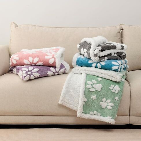 Waterproof Blanket for Dog Puppy Cat, Cute 3D Textured Flower Dog Blanket for Bed Couch Sofa, Soft Liquid Pee Proof Pet Blanket for Furniture Protector, 30"x40", Purple in Saudi Arabia