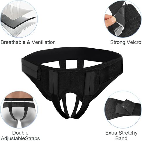 Inguinal Hernia Belt for Women & Men | Adjustable Groin Straps | Customizable Fit with 4 Removable Pads for Single & Double Support | Comfortable Truss for Before or After Surgery| One Size Fits Most in Saudi Arabia