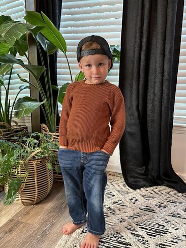 PATPAT Baby Girls Boys Sweater Infant Toddler Knitted Pullover Top Warm Solid Long Sleeve Clothes in Saudi Arabia