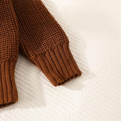 PATPAT Baby Girls Boys Sweater Infant Toddler Knitted Pullover Top Warm Solid Long Sleeve Clothes in Saudi Arabia