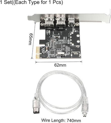 MECCANIXITY PCI-E 1X إلى 1394 بطاقة التوسعة 3 مهايئ مهايئ وحدة تحكم للكمبيوتر المكتبي واتصال DV in Saudi Arabia