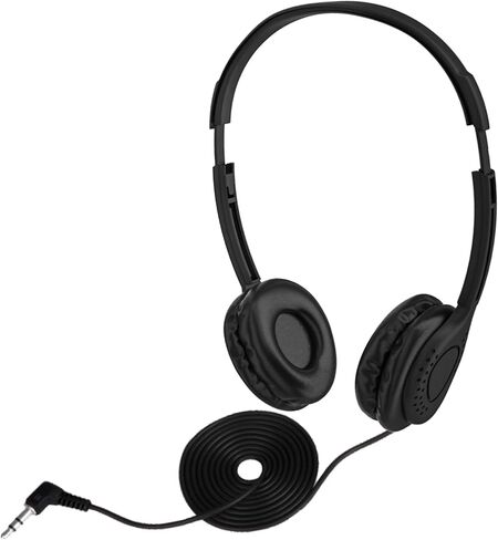 Wholesale Over-Ear Headphones - Low-Cost Stereo Headphones for Students, Classroom, Library - Black Headphones (Leatherette Earpad - 1 Pair, Black) in Kuwait