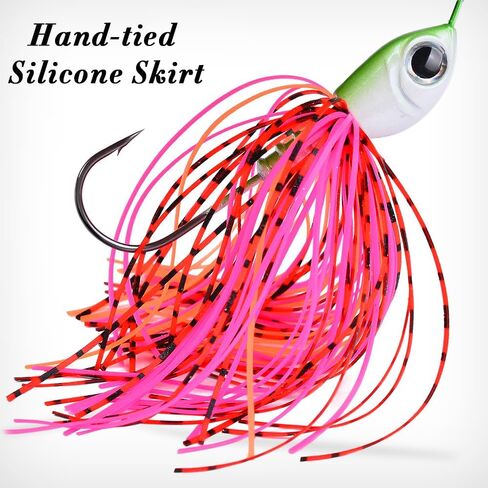 Spinnerbait Fishing Lure, Hard Metal Jig Spinner Baits Kits Swimbait for Bass Trout Pike Salmon Walleye Freshwater Saltwater 5pcs/Pack in Saudi Arabia