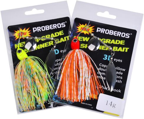 Spinnerbait Fishing Lure, Hard Metal Jig Spinner Baits Kits Swimbait for Bass Trout Pike Salmon Walleye Freshwater Saltwater 5pcs/Pack in Saudi Arabia