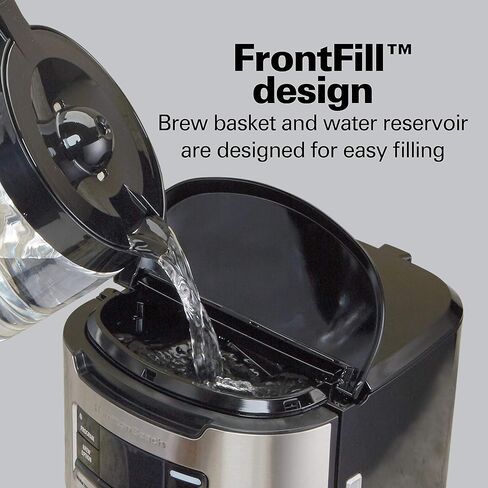 ماكينة صنع القهوة بملء أمامي قابلة للبرمجة من هاميلتون بيتش، سعة كبيرة جدًا 14 كوب، أسود/ستانلس ستيل (46392) in Kuwait