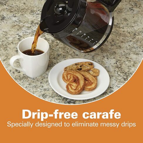 ماكينة صنع القهوة بملء أمامي قابلة للبرمجة من هاميلتون بيتش، سعة كبيرة جدًا 14 كوب، أسود/ستانلس ستيل (46392) in Kuwait