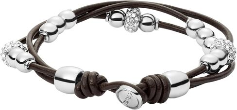 Fossil Women's Stainless Steel and Genuine Leather Bracelet for Women in Kuwait