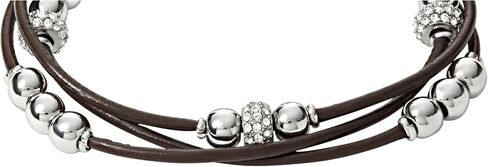 Fossil Women's Stainless Steel and Genuine Leather Bracelet for Women in Kuwait