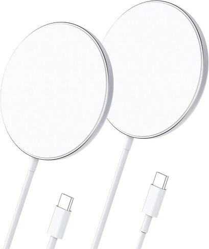 Magnetic Wireless Charger, Tymyp 2PCS Magsafe Charger, Travel Essentials Portable Charger, Multiple Devices for iPhone 15/14/13/12/AirPods Pro/MagSafe White Protective Case (No Adapter) in Saudi Arabia