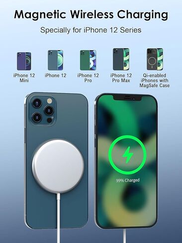 Magnetic Wireless Charger, Tymyp 2PCS Magsafe Charger, Travel Essentials Portable Charger, Multiple Devices for iPhone 15/14/13/12/AirPods Pro/MagSafe White Protective Case (No Adapter) in Saudi Arabia