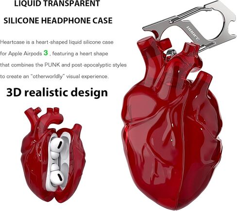 حافظة واقية أصلية على شكل قلب متوافقة مع AirPods Pro الجيل الثاني، غطاء شفاف من السيليكون السائل لـ Airpods pro مع حماية كاملة ضد السقوط، تتضمن خطافًا معدنيًا متينًا in Saudi Arabia