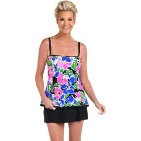 Maxine Of Hollywood Women's Ruffle Bandeau Tankini Swimsuit Top