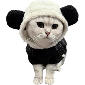 Panda Costume for Cats and Small Dogs, Black and White (Medium)
