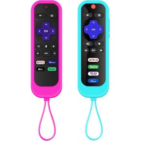 【2Pack】 Climberer Remote Cover for Roku, Battery Case TCL Roku TV roku Streaming Stick 4k+ Remote, Silicone Protective Controller Universal Sleeve Bright Colors Easier to find
