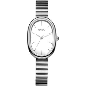 Avaner Women's Ultra-Thin Oval Watches: Stainless Steel Slim Strap Small Face Ladies Elegant Dress Wrist Watches