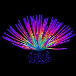 Silicone Sea Urchin Glow Fish Tank Decorations, Aquarium Imitative Sea Urchin Ball Artificial Ornament with Glowing Effect for Aquarium Fish Tank Landscape Decoration (Blue)