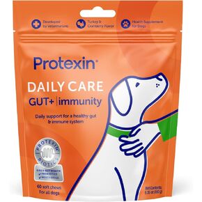 Daily Care Gut+ Immunity, 60 probiotic and postbiotic Dog Supplement Chews – Turkey and Cranberry Flavored