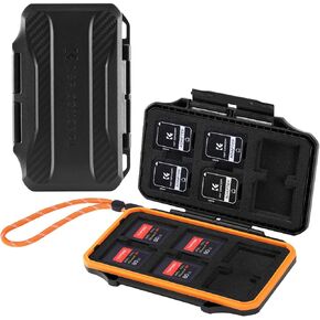K&F Concept 24 Slots SD Card Holder Memory Card Case, Water-Resistant Shockproof Memory Card Storage Carrying Case for 12 SD SDXC SDHC Cards, 12 CFexpress Type A Cards