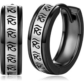 Viking Earrings for Men 925 Sterling Silver Hoop Huggie Earrings Vintage Earrings Norse Viking Jewelry Gift for Women Men
