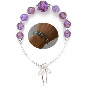 ARTSY Crafts Glow in The Dark Firefly Beads Bracelets/Necklaces, Murano Glass Beads Jewelry, Crystal Birthstone Lampwork Luminous Glass Beads Adjustable slider Chain Bracelet/Link Chain Necklace