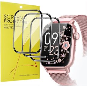Compatible for A-KUMAKA G39 Smart Watch Screen Protector, [3 Pack] 3D Full Coverage PET Soft Screen Protector Film Compatible for A-KUMAKA G39 1.85" HD Samrt Watches (3 Pack)