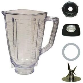 Ronnel 5 Cup, Square Top Plastic Blender Jar, Complete. Fits Oster