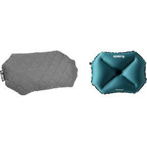 Klymit Luxe Travel Pillow, Lightweight Inflatable Hybrid Airplane, Backpacking, Hammock, and Camping Pillow, Grey