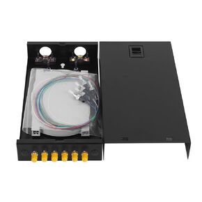 Xunsomten- 6 Port ST Rack Mount Enclosure Box & Splice Trays Fiber Cables Kit (Include Pigtail & Couplers)