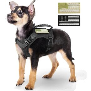 Tactical Dog Harness Pet Vest, Tactical Puppy Comfy Vest with Control Handle k9 Military Adjustable Pet Vest Harness for Outdoor Training (Medium, Black)