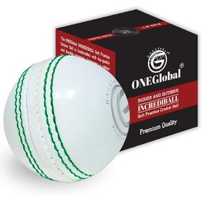Soft Rubber Cricket Ball for Practice | Outdoor & Indoor Cricket Ball with Soft Core & Stitched Seam | Realistic Feel, True Bounce & Swing for Practice, Coaching, Honing Skills & Family Fun