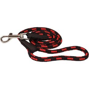 Dogs My Love 6ft Long Braided Rope Dog Leash Red with Black 6 Sizes (Small: 6ft Long; 0.3" Diam (8mm))
