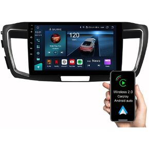 ASURE 10.1" Car Stereo Radio GPS Navigation Unit for Honda Accord 2013-2017 Low-end Version,8Core 4G+64G Android System with Wireless Carplay,Android Auto,DSP,1280x720 Touchscreen Multimedia Player