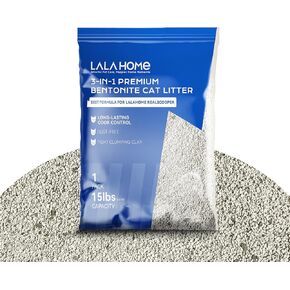 Clumping Cat Litter, Premium Bentonite Cat Litter Sodium-Based, Dust-Free, Strong Durability, Odor Control, Natural Mineral Formula Cat Litter for RealScooper - 15 lb. Box