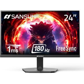 SANSUI Curved Monitor 24 inch 100Hz USB Type-C Computer Monitor with Built-in Speakers- MPRT 1ms,Adaptive Sync,HDR,1500R,VESA 75x75mm Compatible, for Home and Office(HDMI Cable Include ES-24C1)