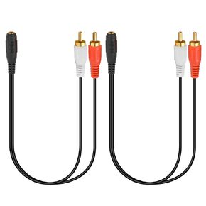 2Pack 3.5mm Female to 2 RCA Audio Cable, 12.8IN Connector Audio RCA Cable 3.5mm Female to 2RCA Male Stereo Compatible for TV, Smartphones, MP3, Tablets, Speakers, Car AUX, DVD Player Audio