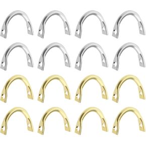 ECSiNG 200PCS Fishing Clevis 7.5x6mm Easy Spin Spinner U Type 1mm Bait Making Bore U-Shaped Brass Links Lure Making Accessories Freshwater Saltwater Gold and Silver