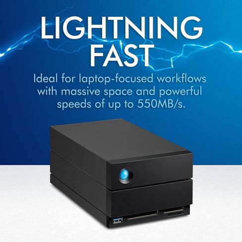 محرك الأقراص الصلبة الخارجي LaCie 2big Dock سعة 36 تيرابايت - توافق Thunderbolt وUSB4، واستعادة البيانات (STLG36000400) (متجدد) in Saudi Arabia
