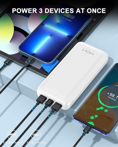 شاحن محمول MOXNICE بسعة 20000 مللي أمبير في الساعة، شاحن هاتف خارجي USB-C 5V/3A، متوافق مع iPhone 15 14 13 12، Galaxy S24 S23 S22، iPad، Pixel، إلخ (أسود) in Saudi Arabia