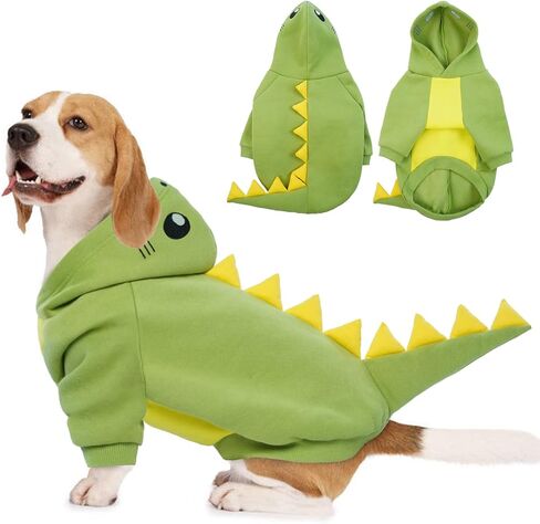 Lelepet Dinosaur Costume - Large Dog Halloween Costume, Warm Fleece Hoodie for Small Dogs, Thick Sweatshirt, French Bulldog, Beagle, Lab, Dachshund, Greyhound, Pitbull, Purple （XS-2XL in Kuwait