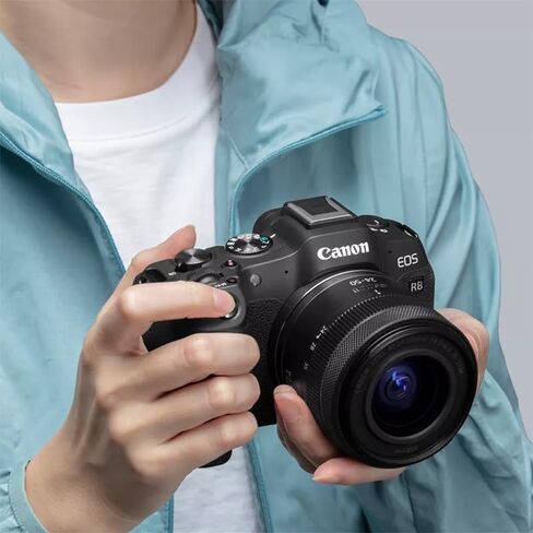 مجموعة أدوات إنشاء محتوى كاميرا Canon EOS R8 ذات الإطار الكامل بدون مرآة، بما في ذلك الهيكل + عدسة 24-50 مم + ميكروفون + مقبض حامل ثلاثي القوائم 5803C037 مع حقيبة معدات ديكو + بطاريتين + 2 بطاقة ذاكرة سعة 64 جيجابايت وملحقاتها in Saudi Arabia