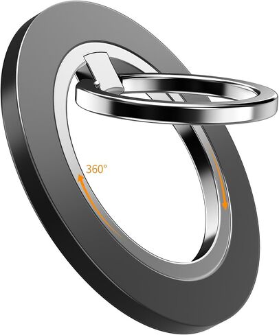Upgraded Magnetic Phone Ring Holder for MagSafe with 360° Rotatable Stand Finger Ring Magnet Removable Cell Phone Grip Kickstand for iPhone 15/14/13/12 Pro/Max/Mini Android etc. Silver in Saudi Arabia