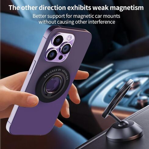 Upgraded Magnetic Phone Ring Holder for MagSafe with 360° Rotatable Stand Finger Ring Magnet Removable Cell Phone Grip Kickstand for iPhone 15/14/13/12 Pro/Max/Mini Android etc. Silver in Saudi Arabia