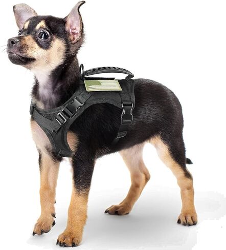 Tactical Dog Harness Pet Vest, Tactical Puppy Comfy Vest with Control Handle k9 Military Adjustable Pet Vest Harness for Outdoor Training (Medium, Black) in Saudi Arabia