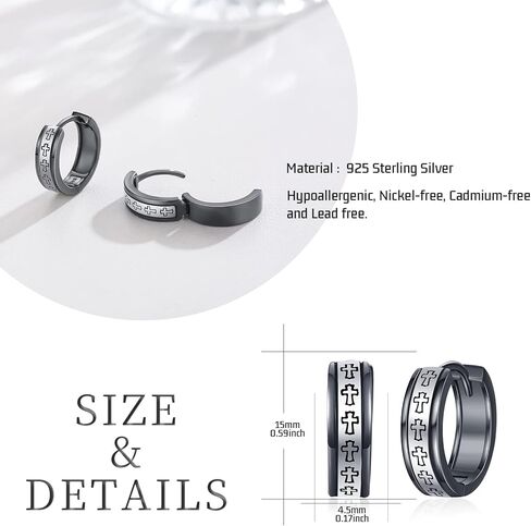 أقراط فايكنغ للرجال 925 من الفضة الإسترلينية أقراط هوب هوجي أقراط كلاسيكية مجوهرات نورس فايكنغ هدية للنساء والرجال in Kuwait